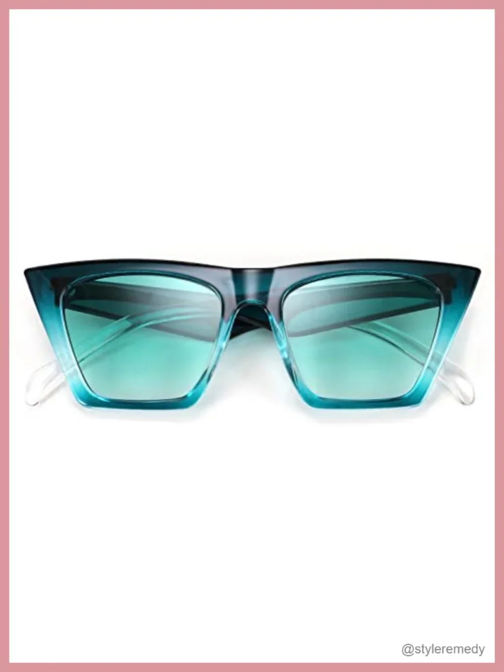 Vintage Square Cat Eye Sunglasses UV400 Protection Lightweight Acetate Frame